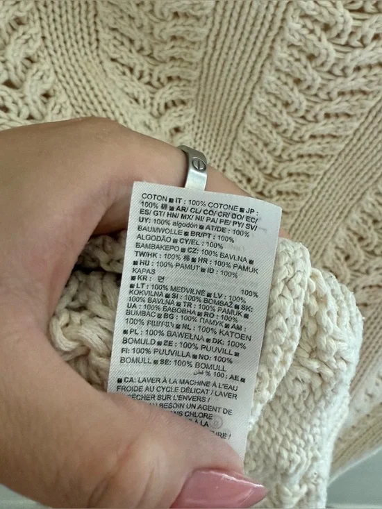 GAP cream short sleeve pointelle mockneck knit sweater size XS minimalist - Picture 8 of 10